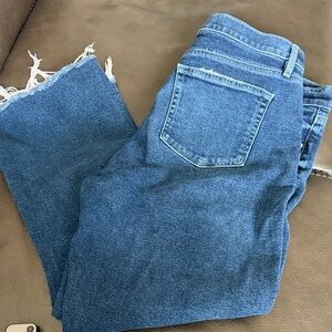 LOFT Frayed Hem Blue Jeans